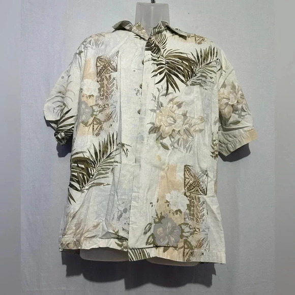Vintage Tommy Bahama-Style Hawaiian short sleeve Shirt - size- Large - Picture 1 of 3